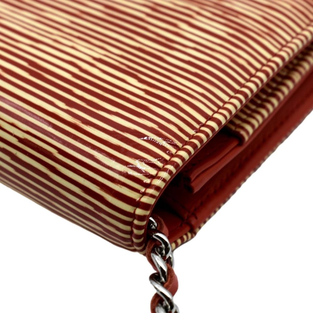 CHANEL CC WOC Leather Wallet On Chain Crossbody Bag Red - Picture 6 of 13